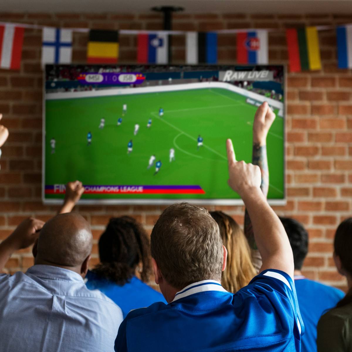 people are watching world cup and connected by the resonated emotions