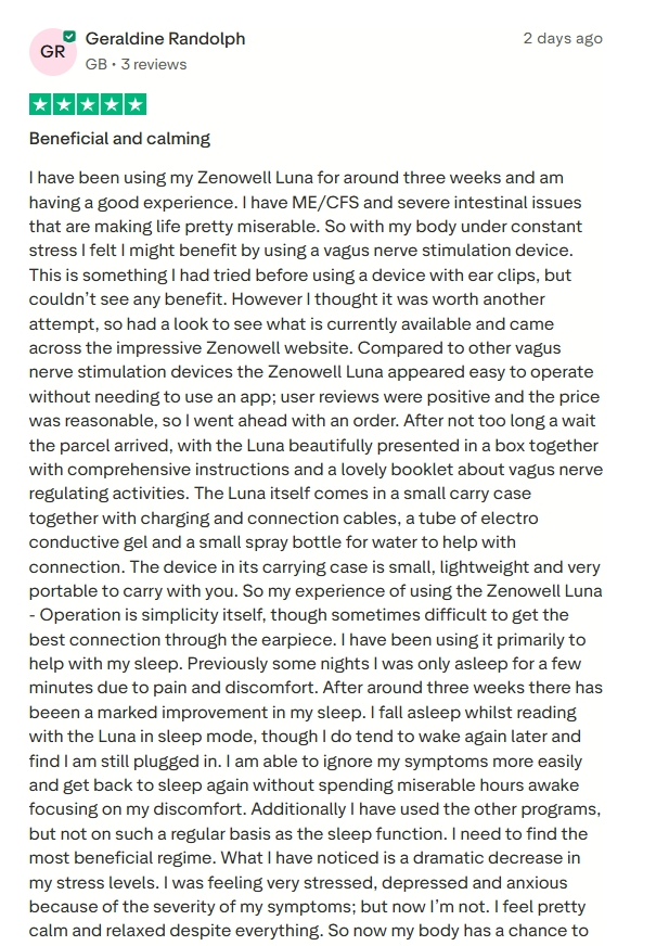 Geraldine body pain testimonial screenshot