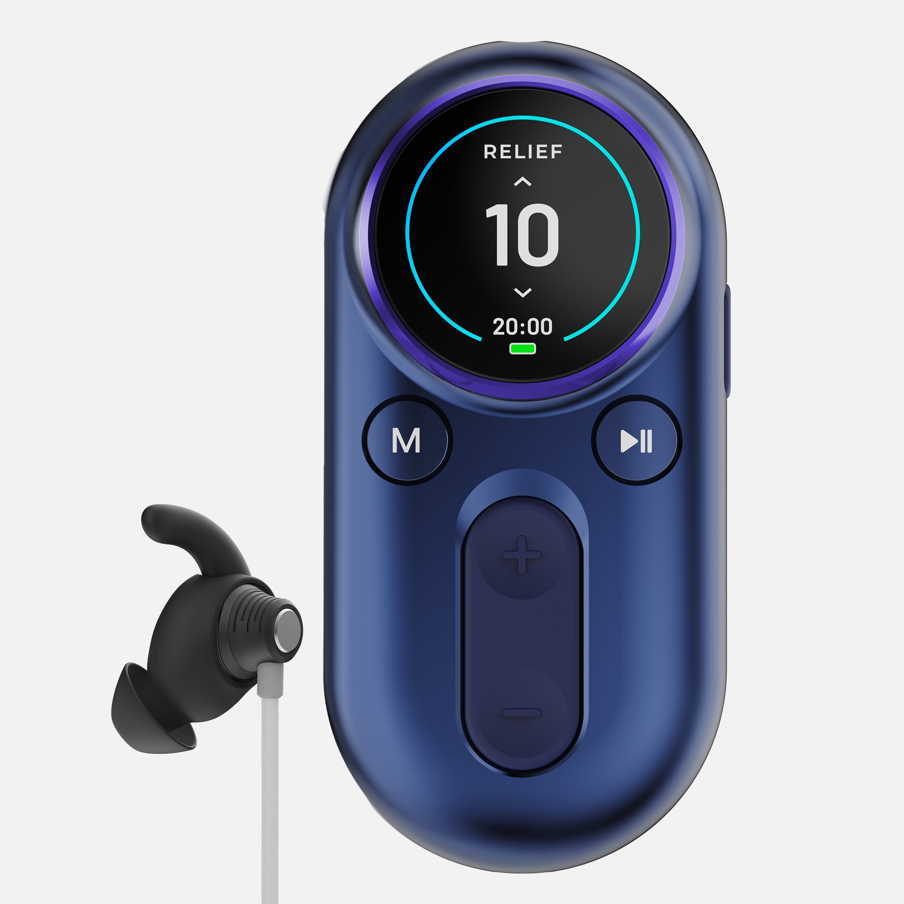 ZenoWell Luna(blue) non-invasive vagus nerve stimulation device with handheld controller and earpiece